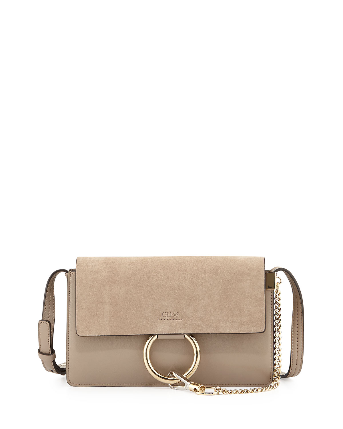 Chloé Faye Small Suede Shoulder Bag in Gray | Lyst