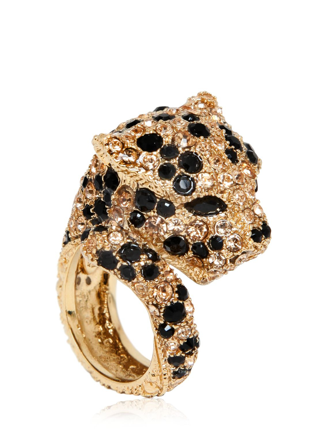 Roberto cavalli Embellished Panther Ring - For Women in Black | Lyst