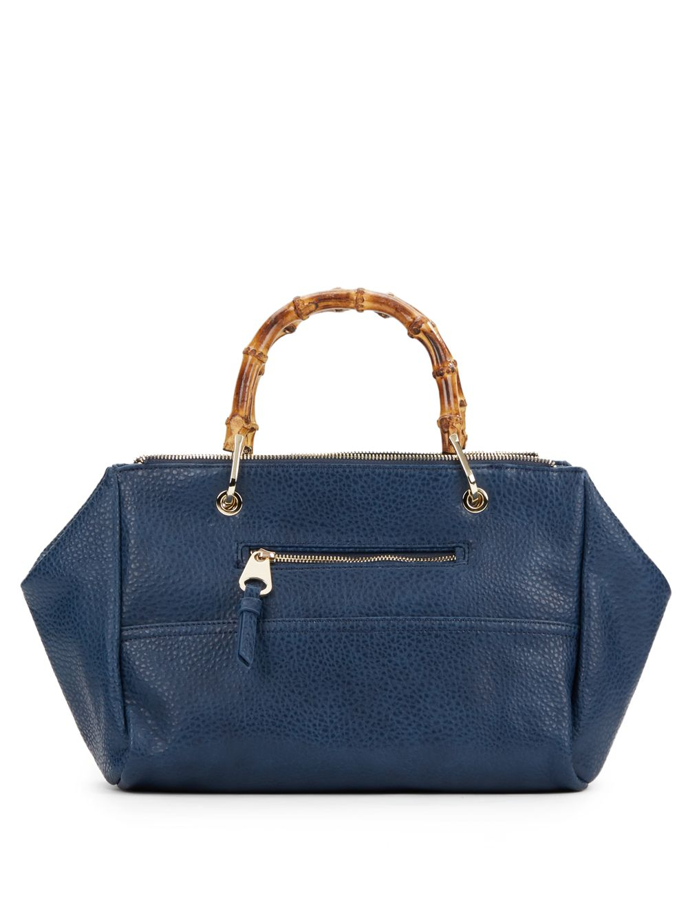 Sondra Roberts Bamboo Handle Faux Leather Handbag In Blue Lyst Gallery
