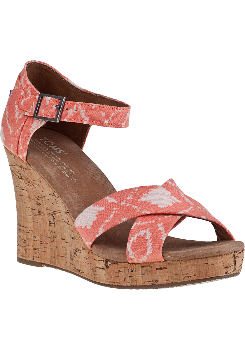 toms strappy wedge sandal toms strappy wedge sandal geo orange fabric in orange lyst toms strappy wedge sandal toms strappy wedge sandal geo orange fabric in orange lyst
