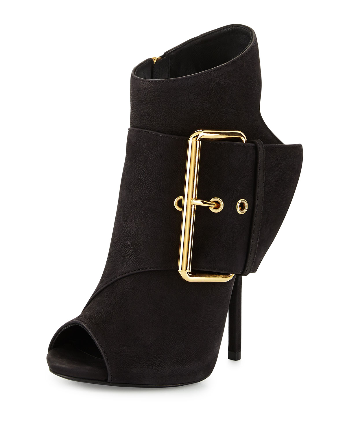 Giuseppe Zanotti Leather Peep-Toe High-Heel Bootie in Black | Lyst