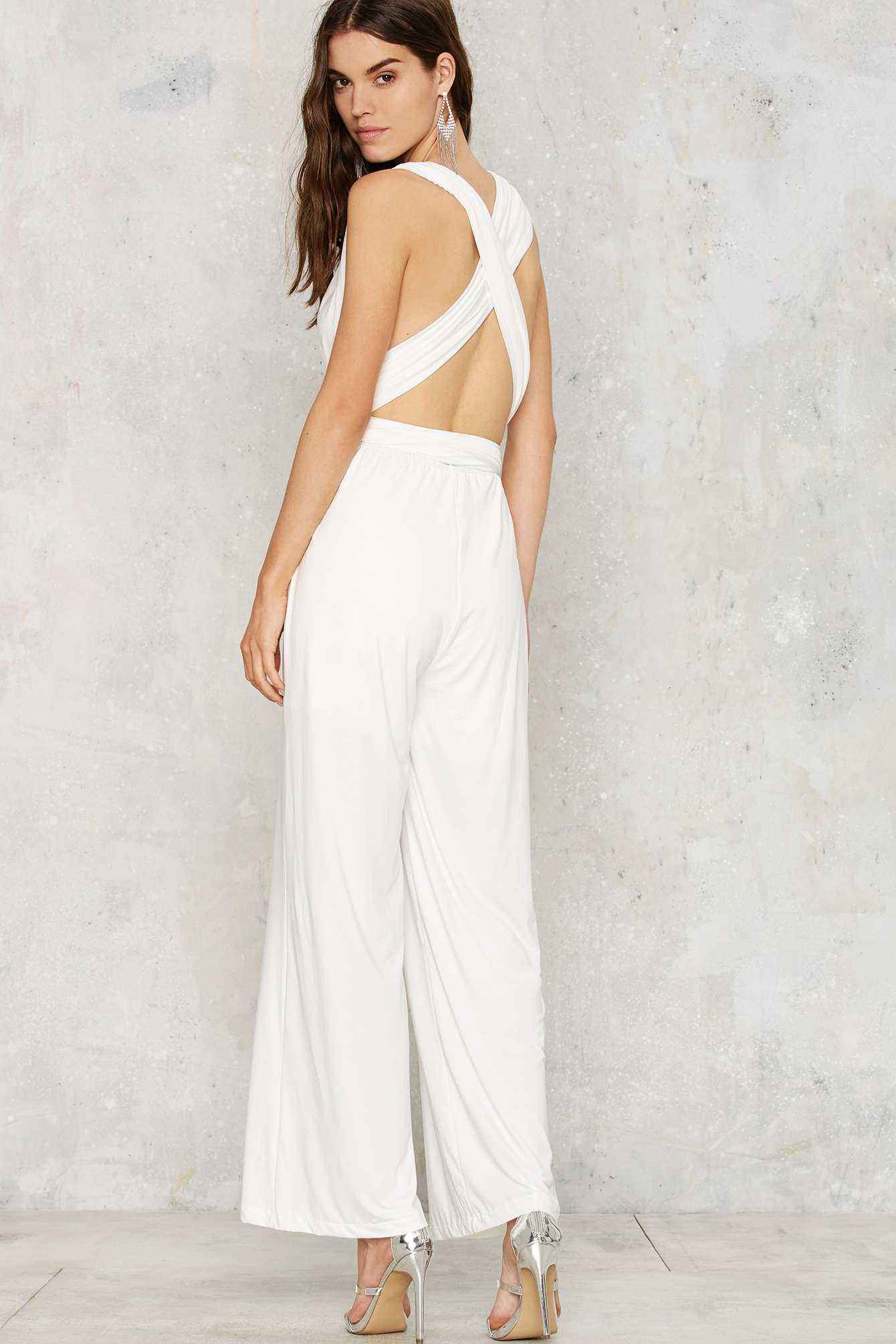 white halter pant suit