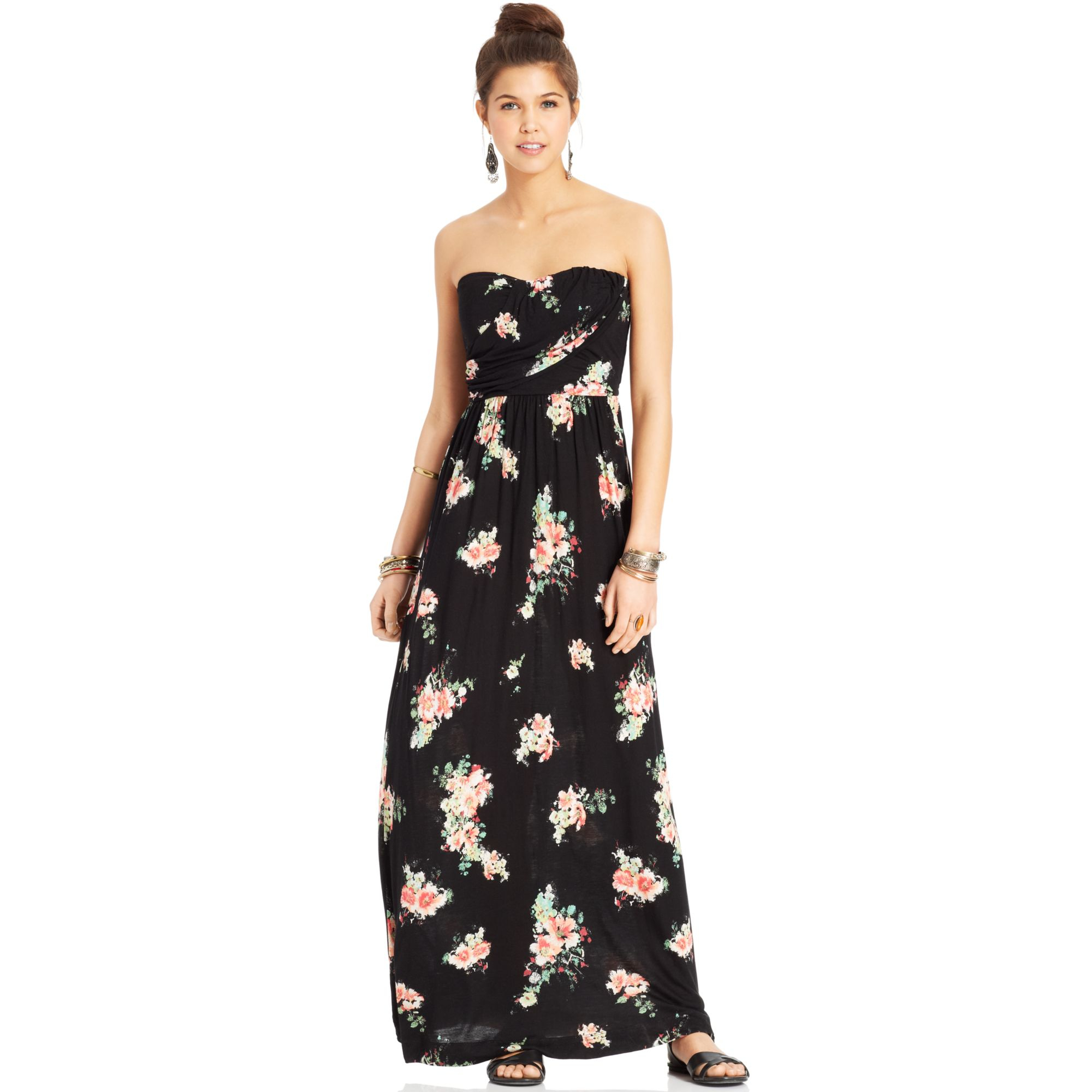 macy's black maxi dress