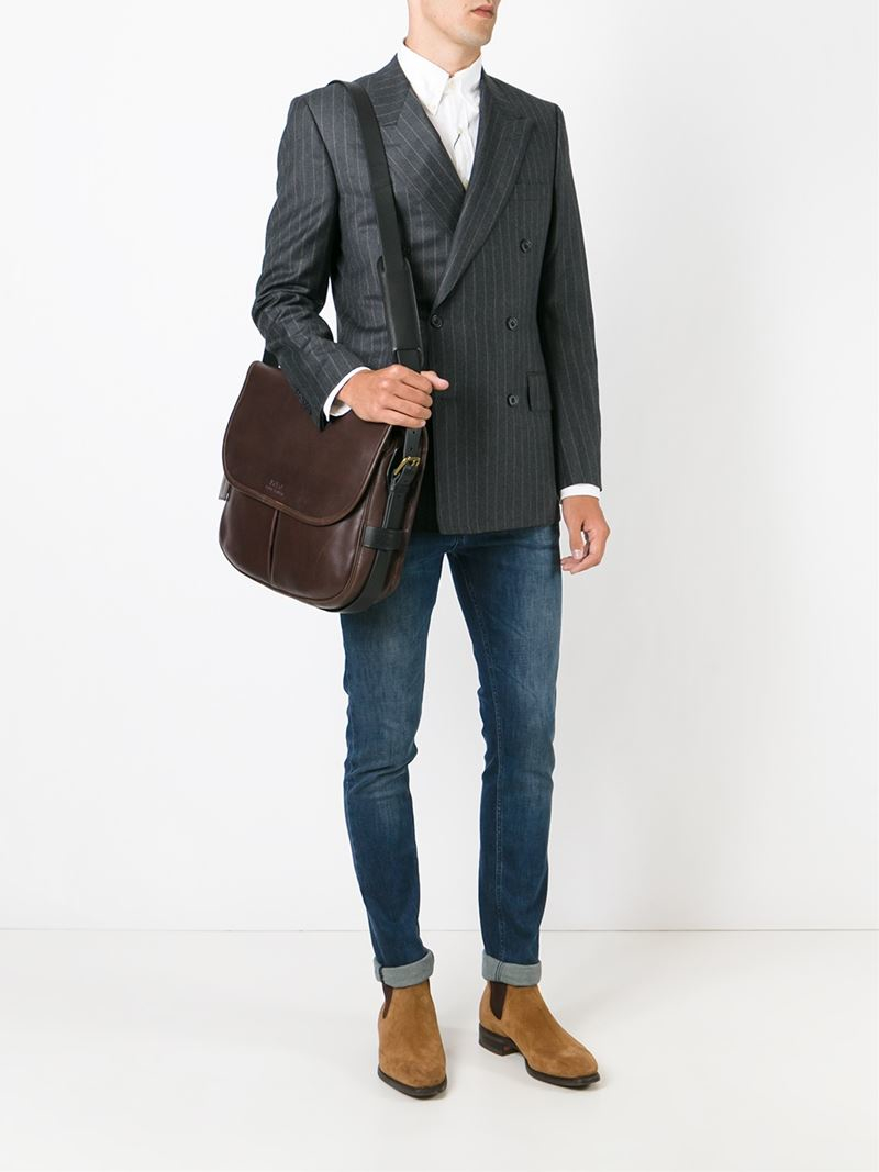 Lyst Polo Ralph Lauren Classic Messenger Bag In Brown For Men Gallery
