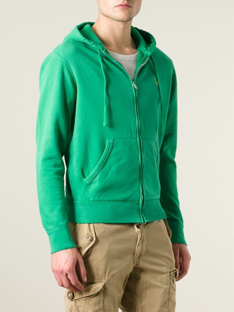 dark green polo hoodie