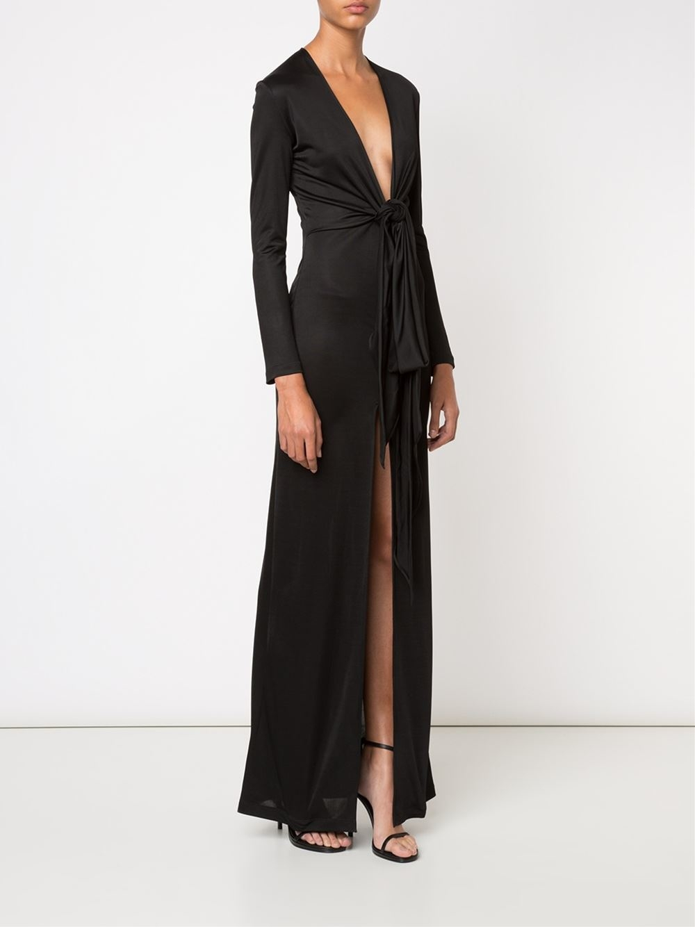 Lyst - Givenchy Ruched Side Slit Gown in Black