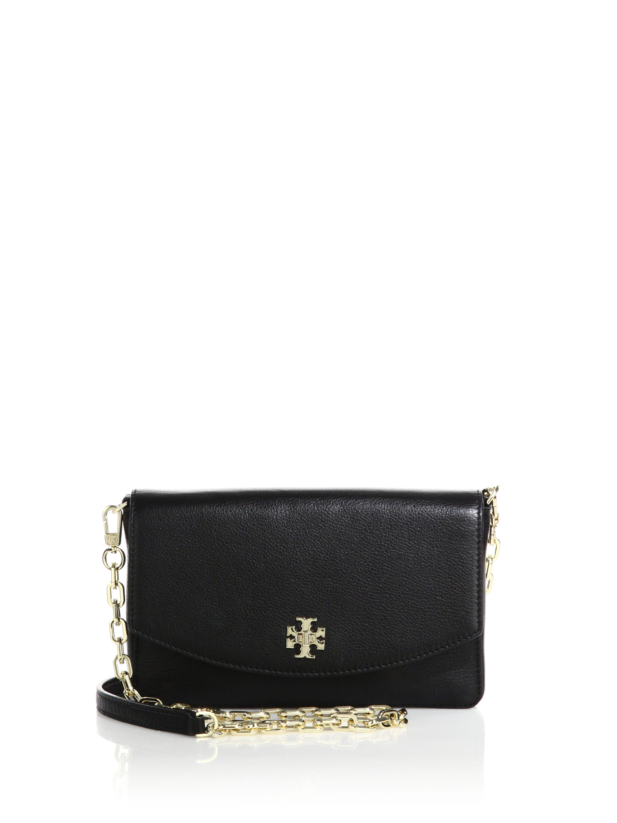 Tory burch Mercer Classic Leather Chain Shoulder Bag in Black | Lyst