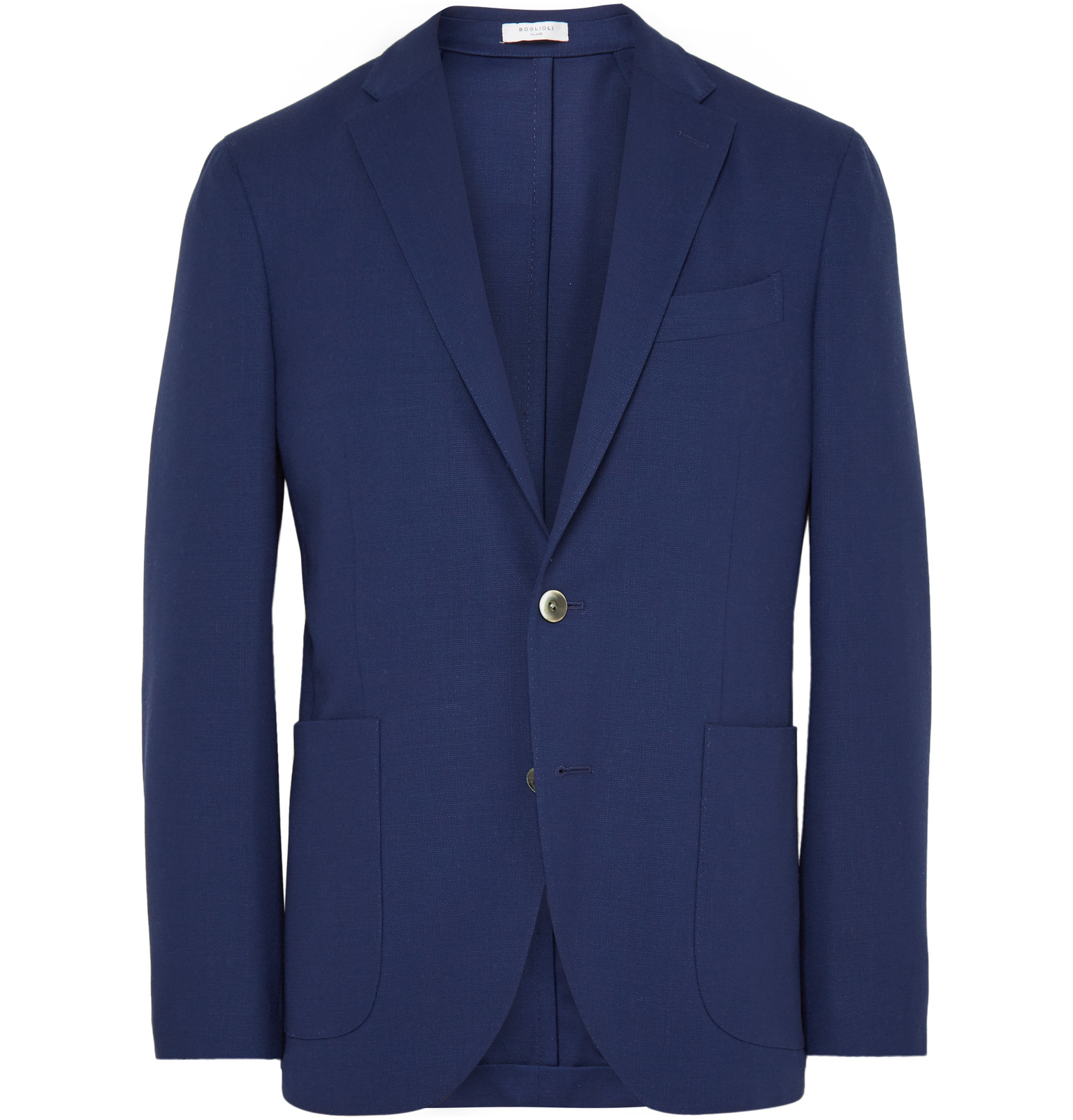 Boglioli Navy Dover Slimfit Woolhopsack Blazer in Blue for Men (Navy