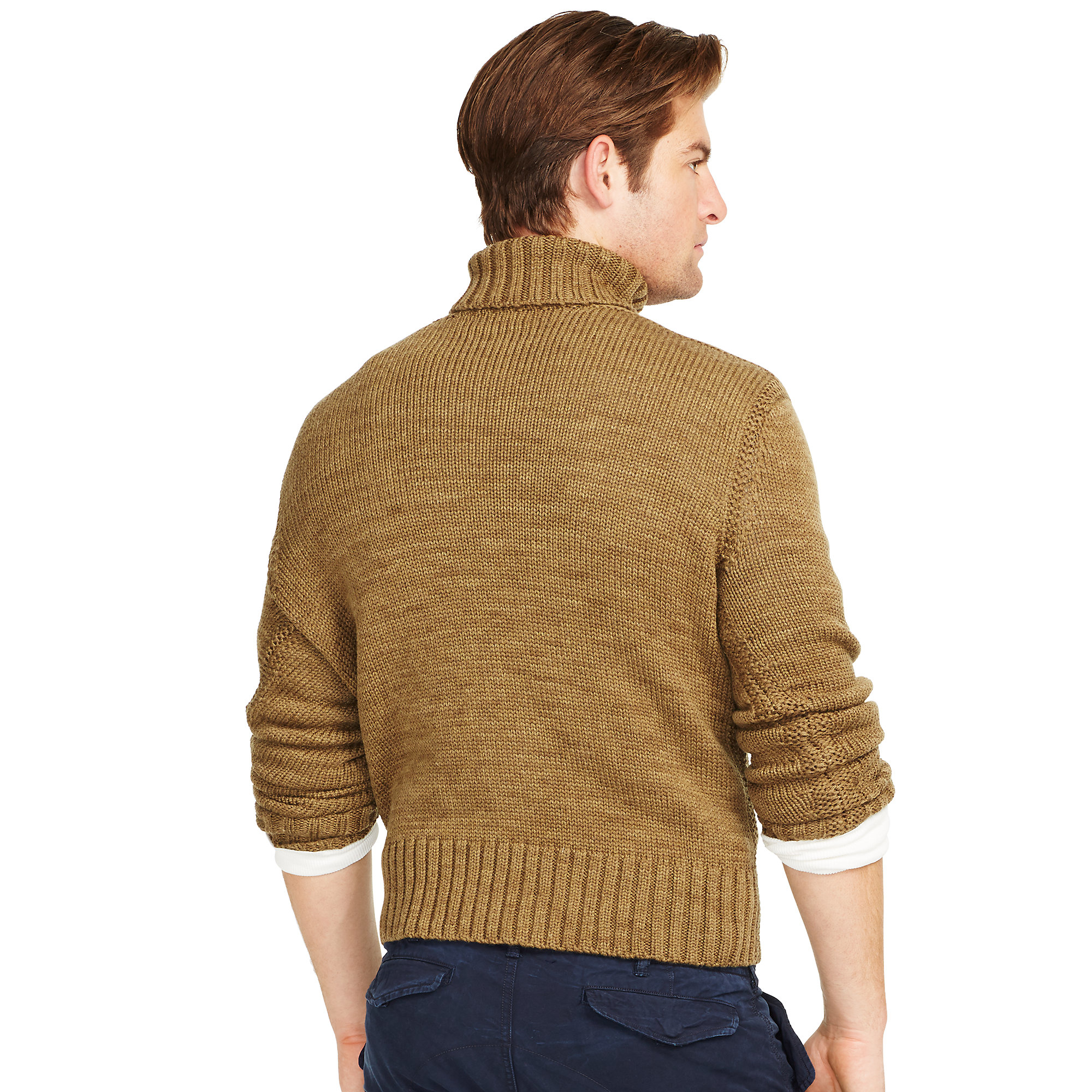 Lyst - Polo Ralph Lauren Merino Wool Turtleneck Sweater in Brown for Men