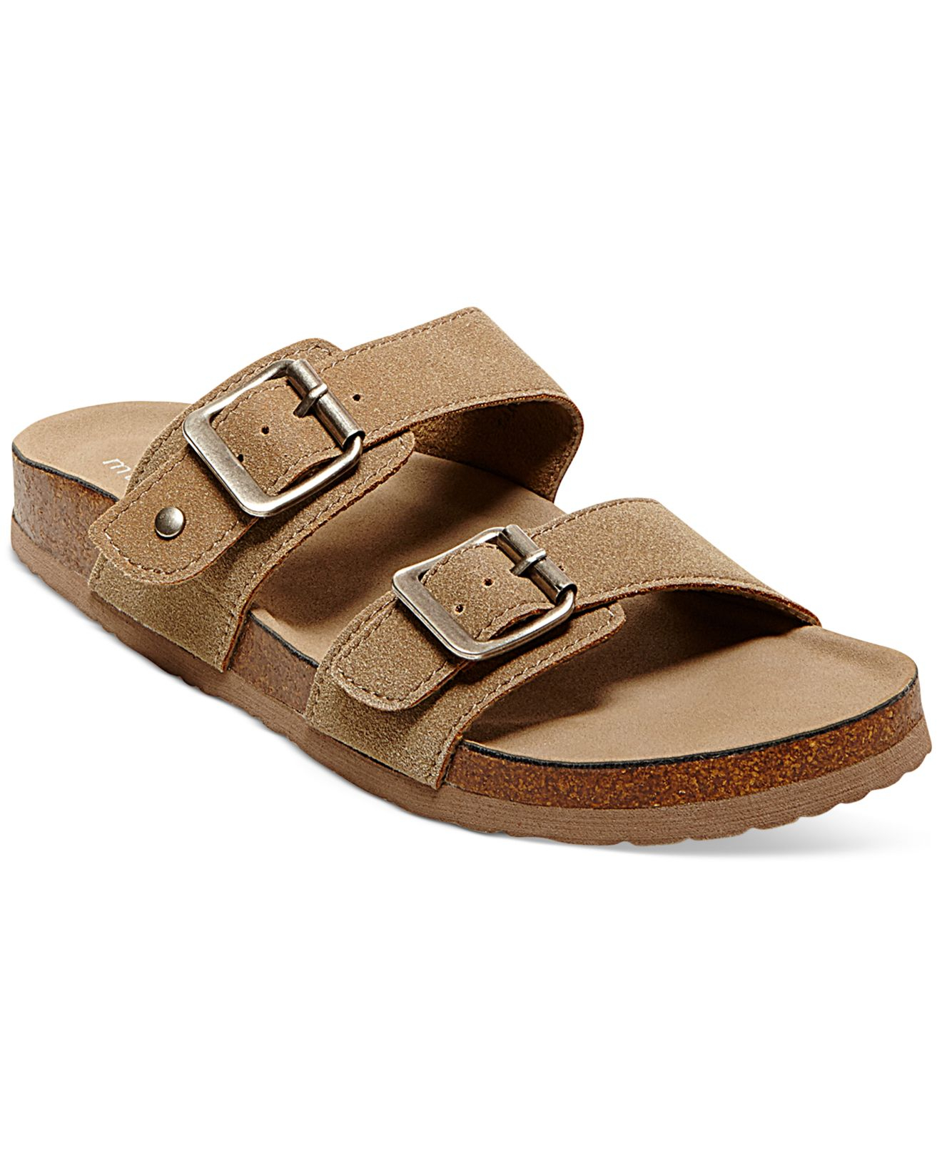 Madden girl Brando Footbed Sandals in Brown (Taupe Microsuede) | Lyst