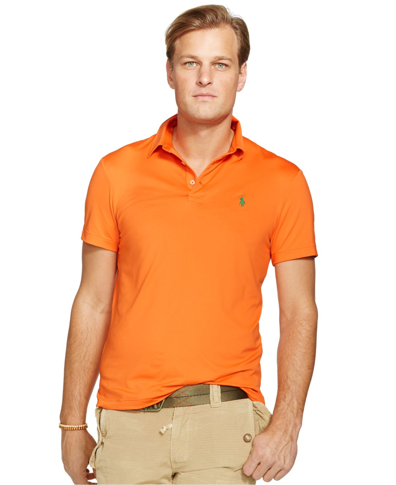 Lyst - Polo Ralph Lauren Big & Tall Performance Polo Shirt in Orange ...