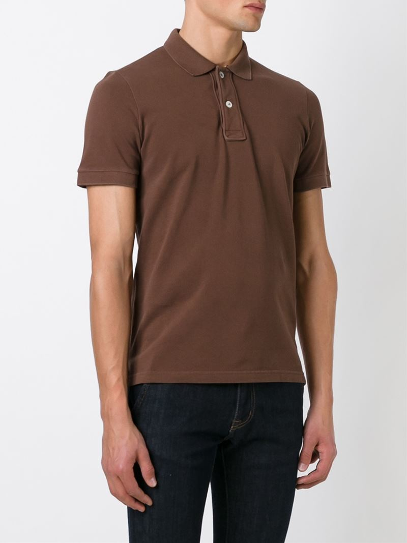 Lyst - Eleventy Classic Polo Shirt in Brown for Men