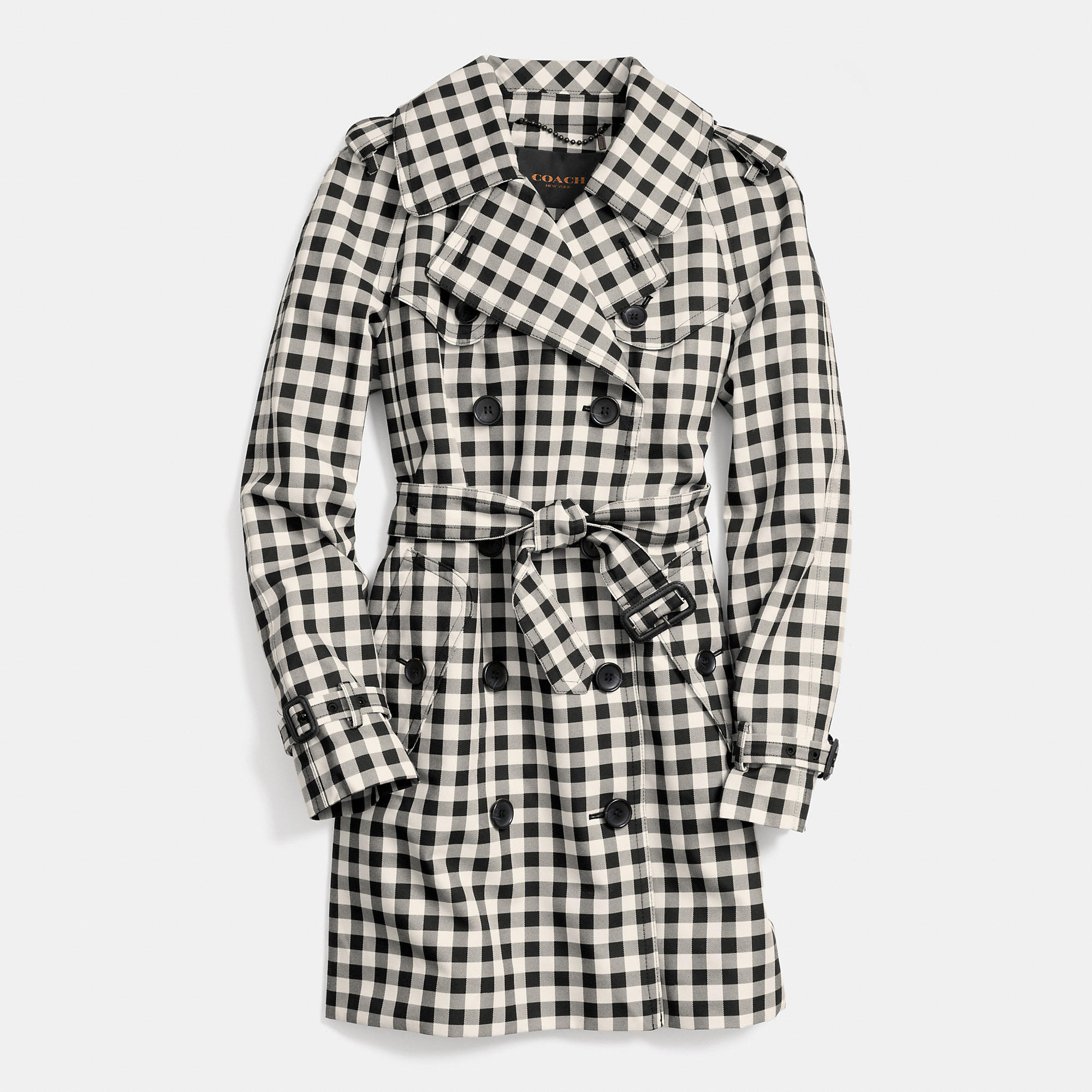 Burberry Midlength Technical Taffeta Twill Check Trench Coat In Gallery
