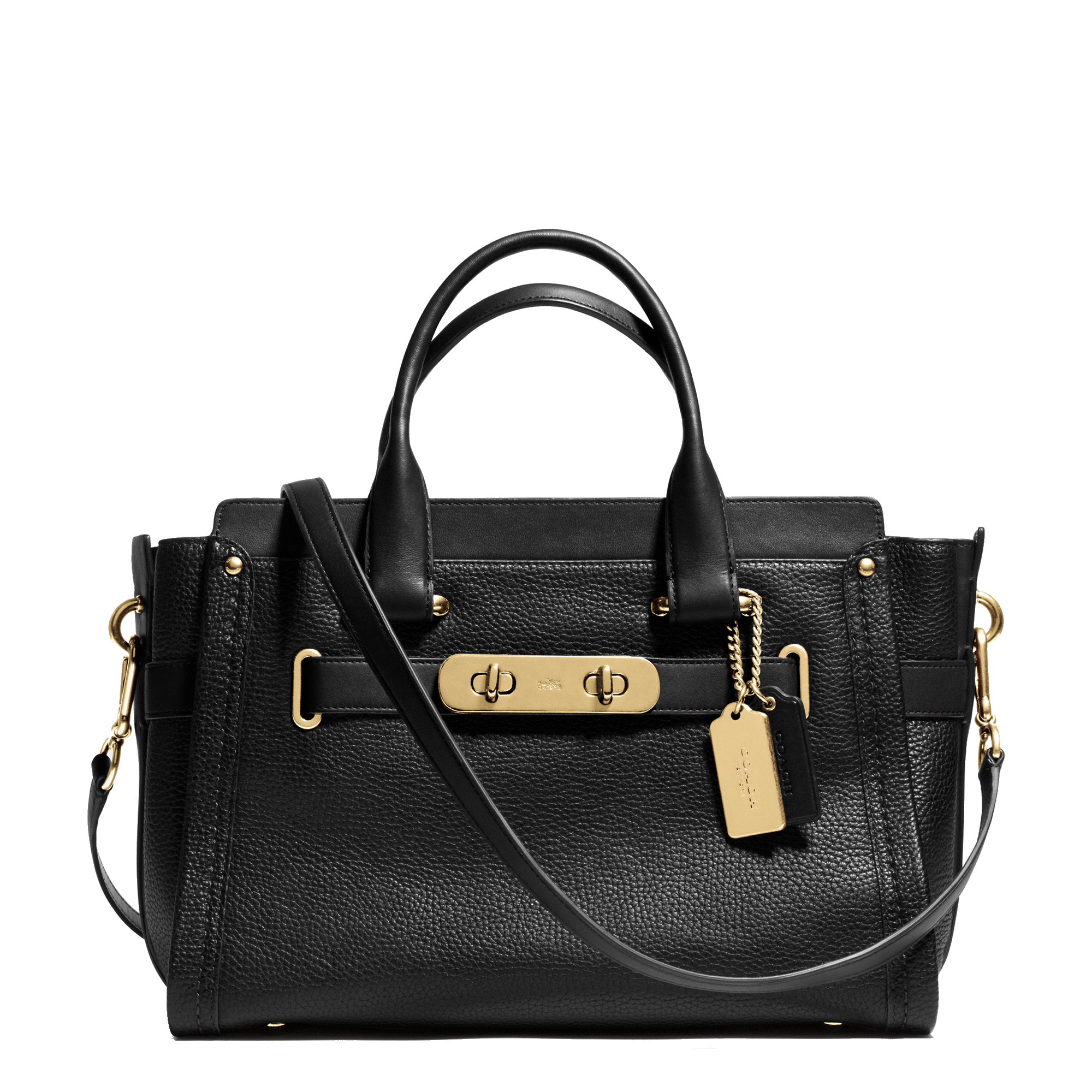 coach swagger shoulder bag black