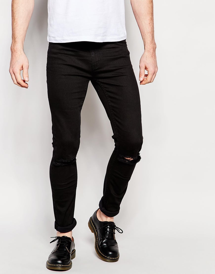 black graphic jeans