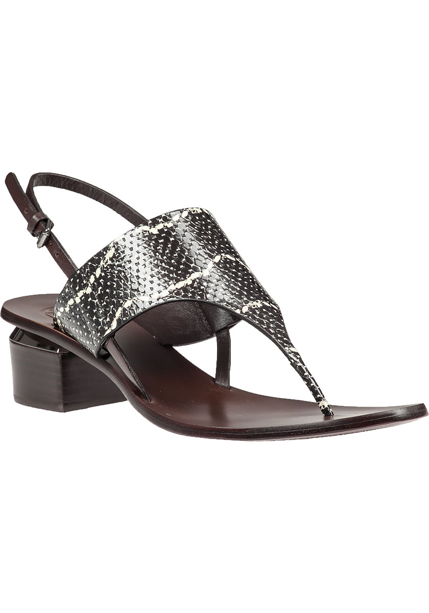 snakeskin thong sandals