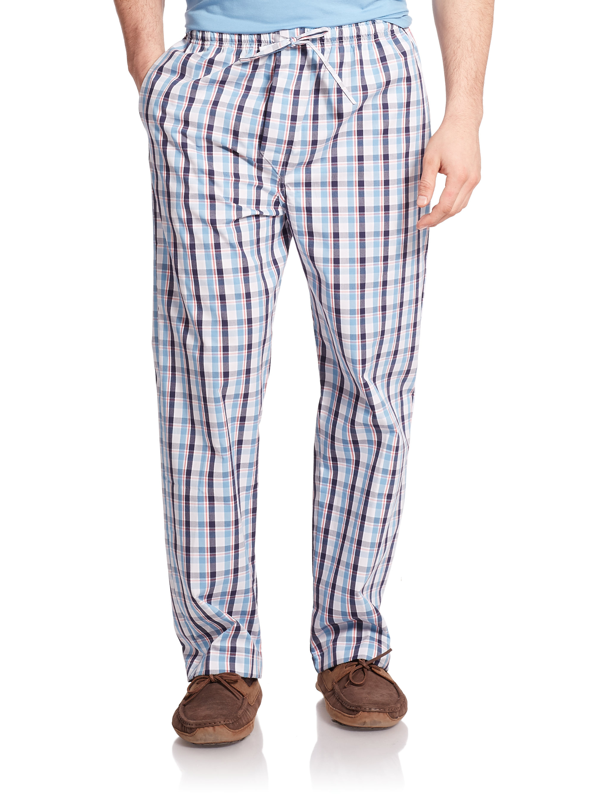 Lyst Derek rose Plaid Cotton Pajama Pants in Blue for Men