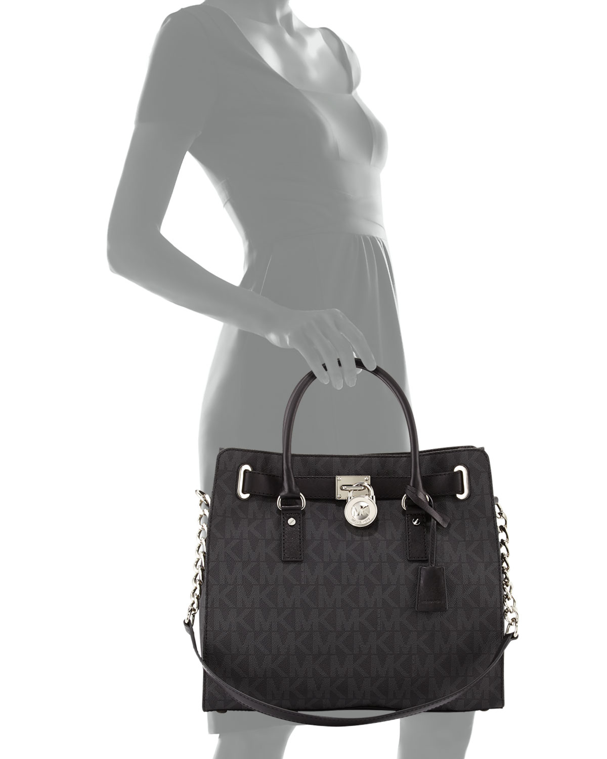 Lyst Michael Kors Hamilton Large Tote Bag In Black Gallery
