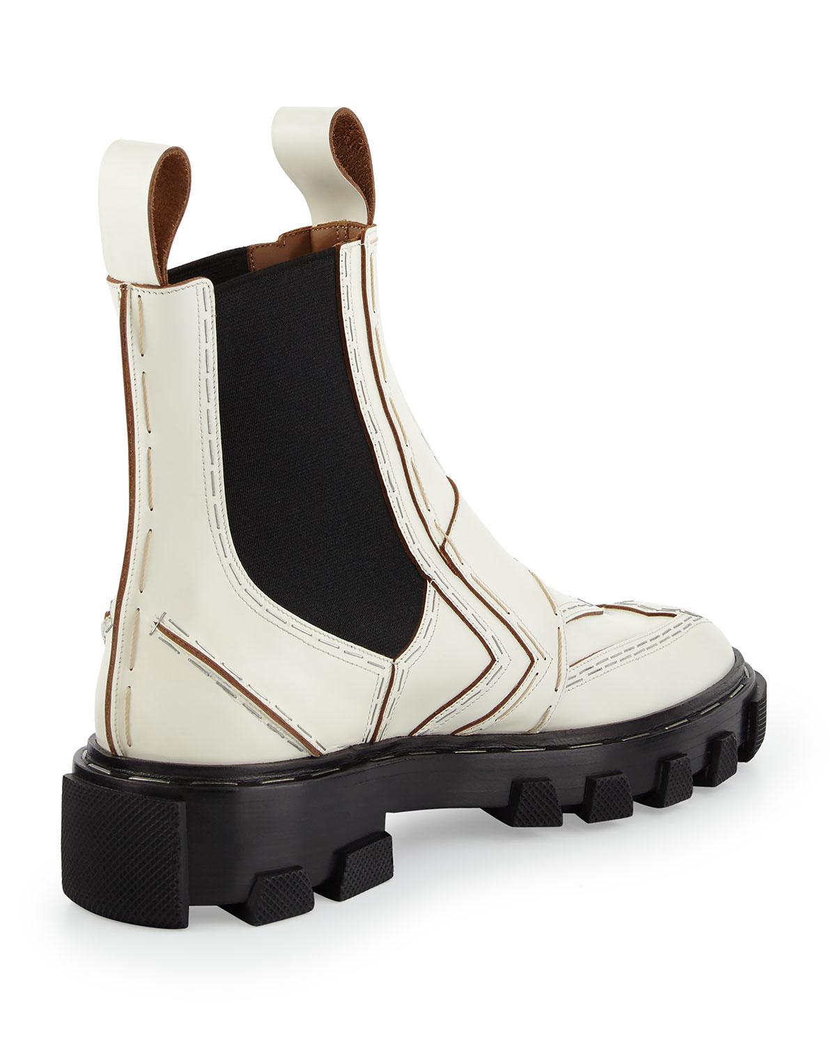 Lyst Balenciaga Stapled Leather Chelsea Boot In White