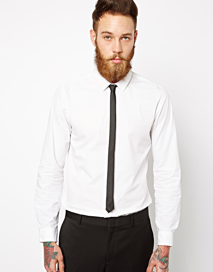 Lyst - Asos Skinny Tie In Black in Black for Men
