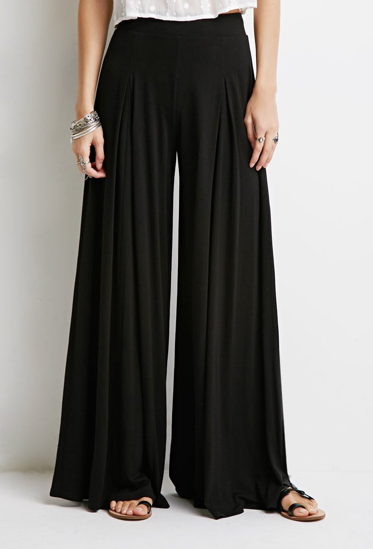 Forever 21 Box Pleat Palazzo Pants in Black | Lyst