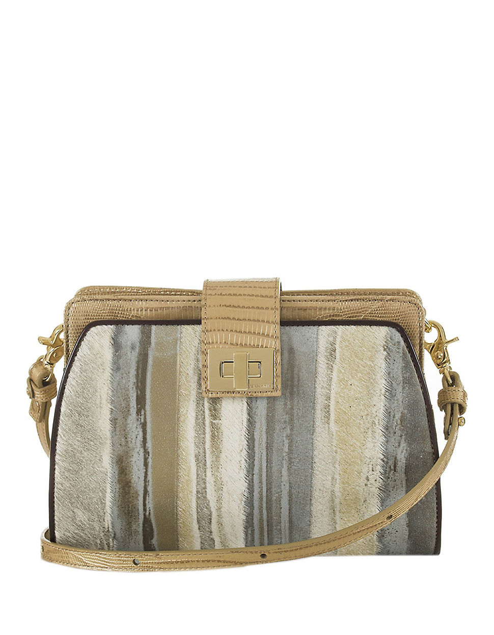 Lyst Brahmin Alena Calf Hair And Leather Crossbody Bag in Metallic