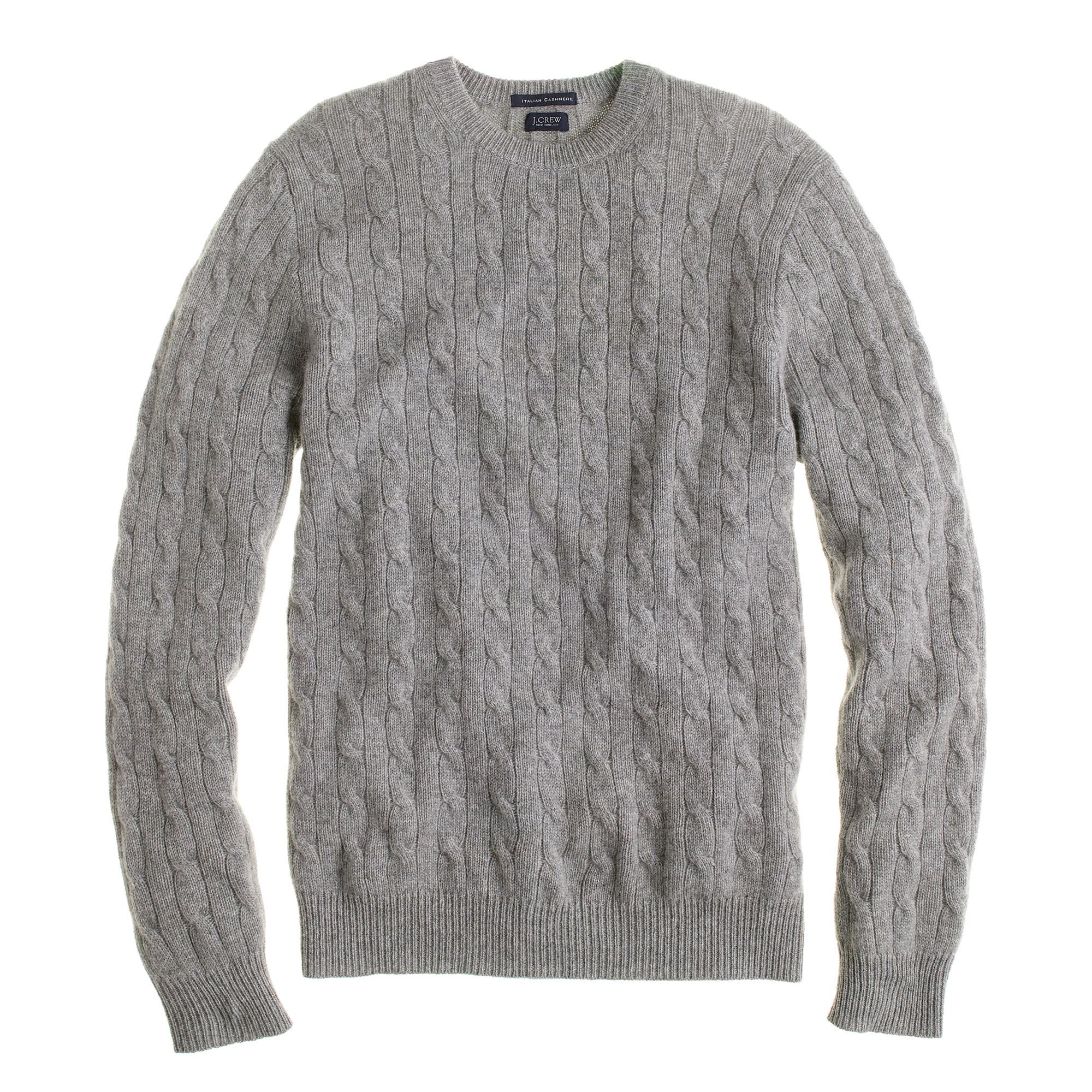 J.Crew Tall Italian Cashmere Cable Sweater in Gray for Men - Lyst