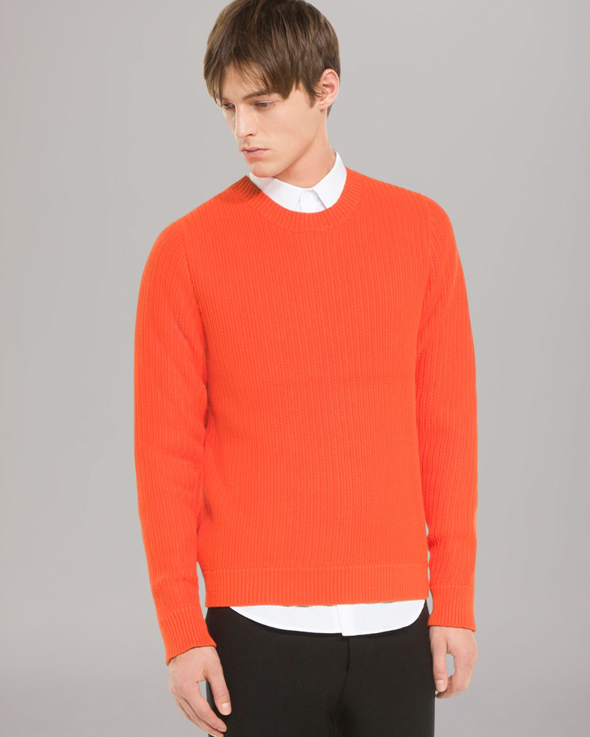 Lyst - Sandro Crewneck Sweater in Orange for Men