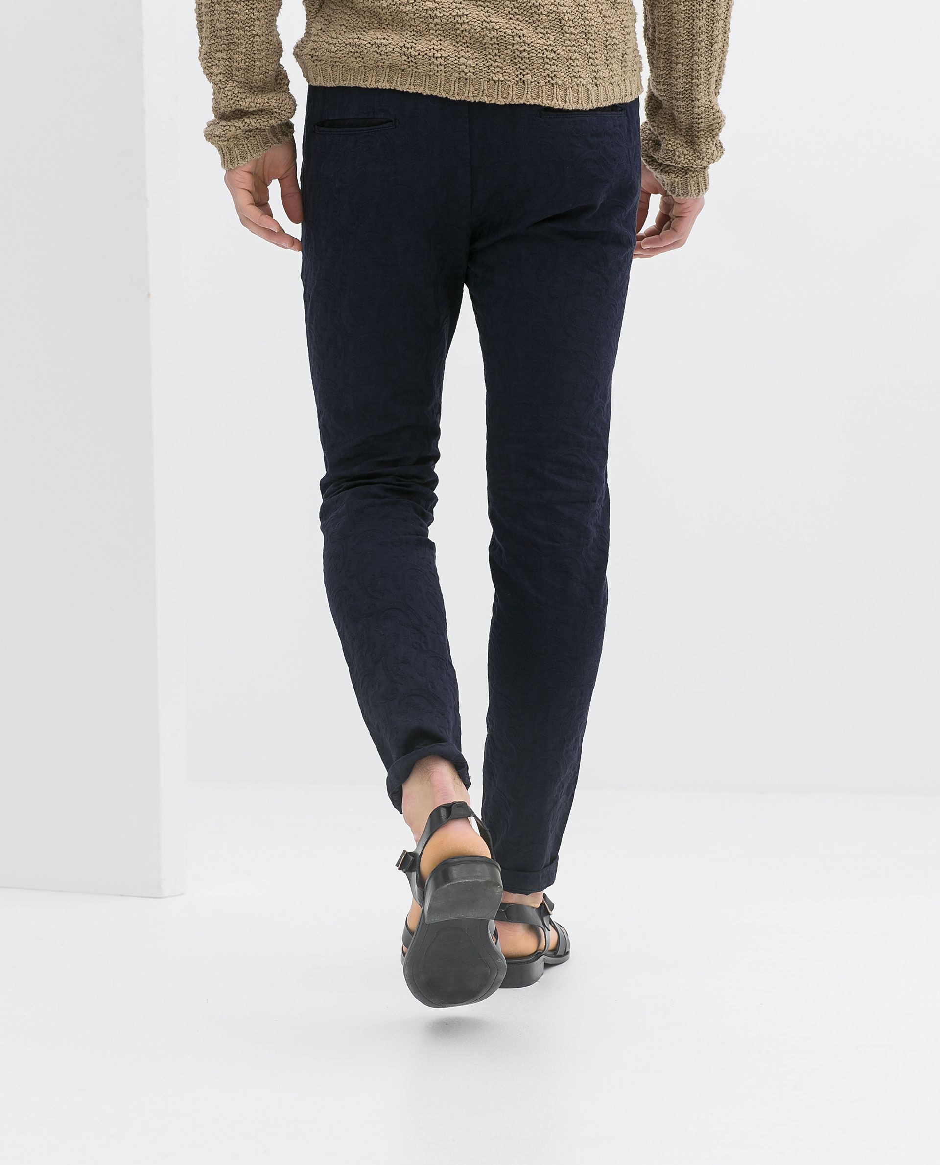 zara blue trousers