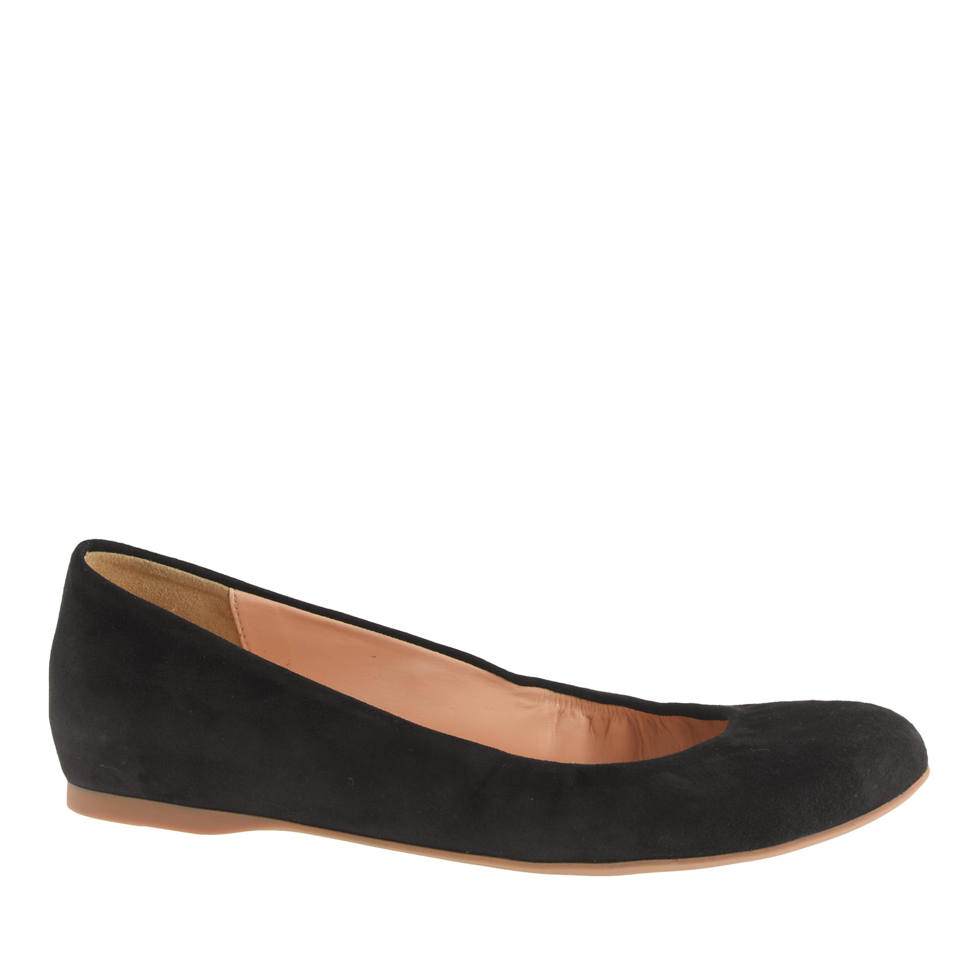 J.crew Cece Suede Ballet Flats in Black | Lyst