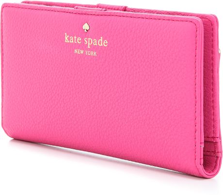 Kate Spade Cobble Hill Stacy Wallet - Black in Pink (Strawberry Froyo ...