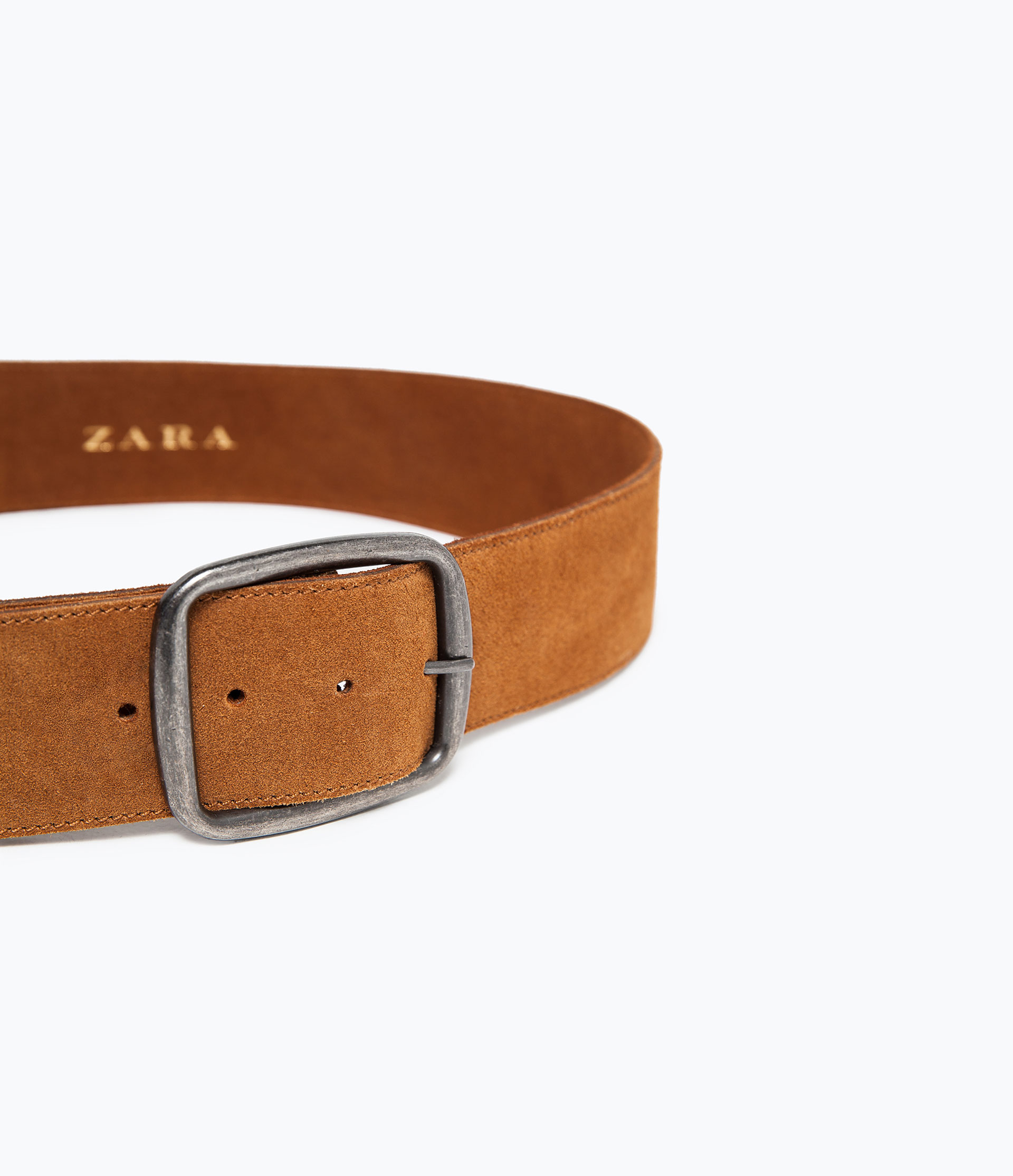 Zara Wide Suede Belt in Brown Lyst