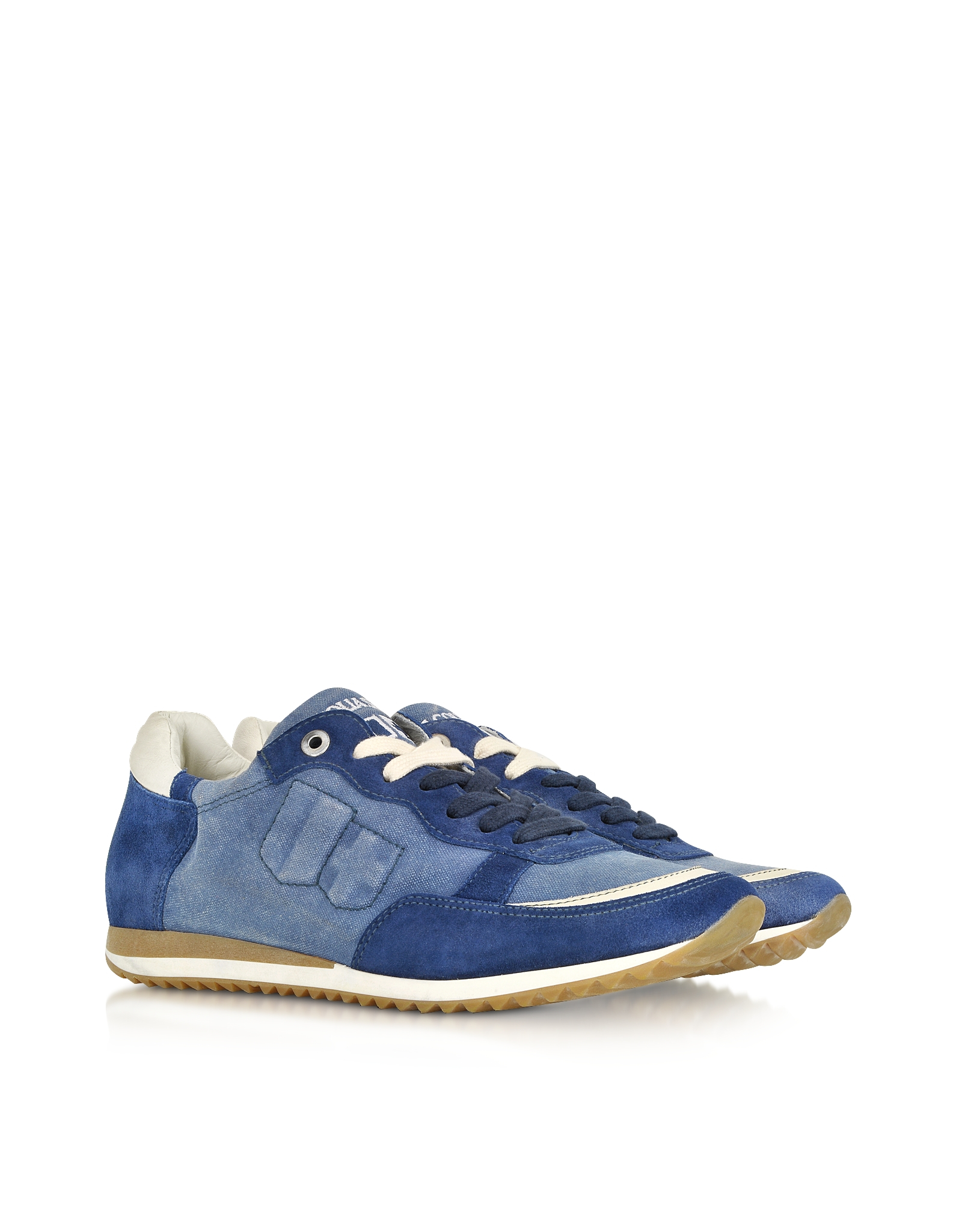 D’acquasparta Magnifico Ocean Blue Canvas And Suede Sneaker in Blue for ...