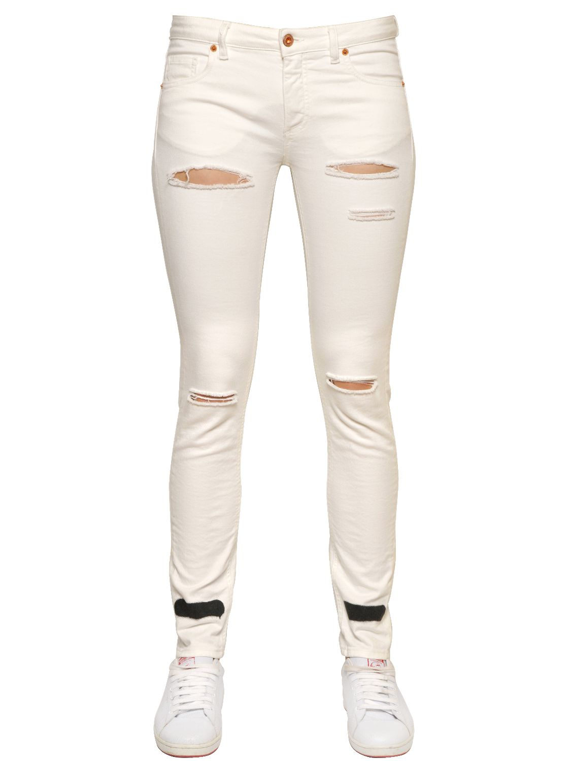 Lyst - Off-White C/O Virgil Abloh Spray Paint Print Cotton Denim Jeans ...