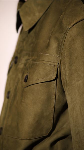 Burberry Suede Bomber Jacket in Green for Men (olive green) | Lyst