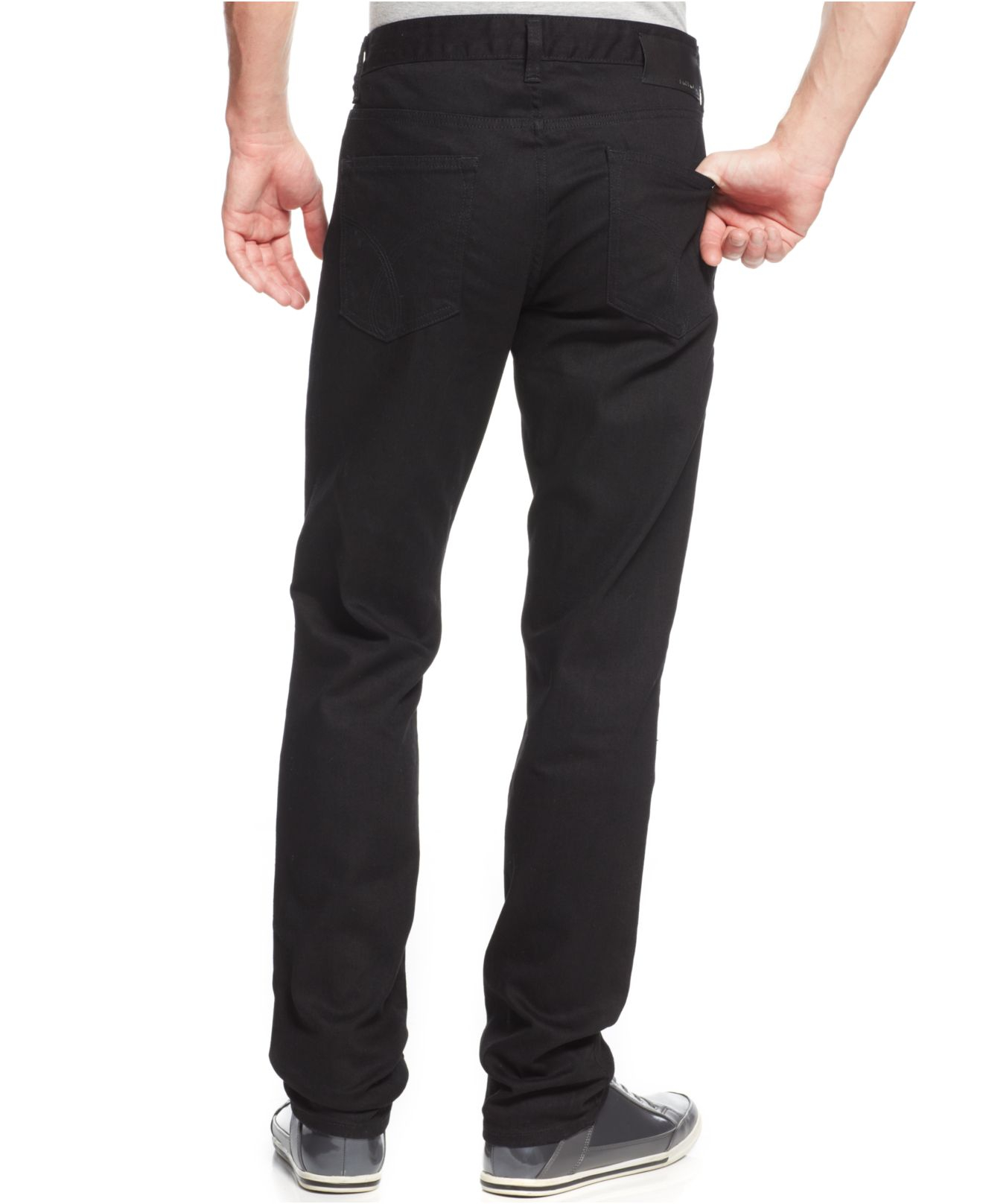 Lyst - Calvin Klein Jeans Slim-fit Black Pants in Black for Men