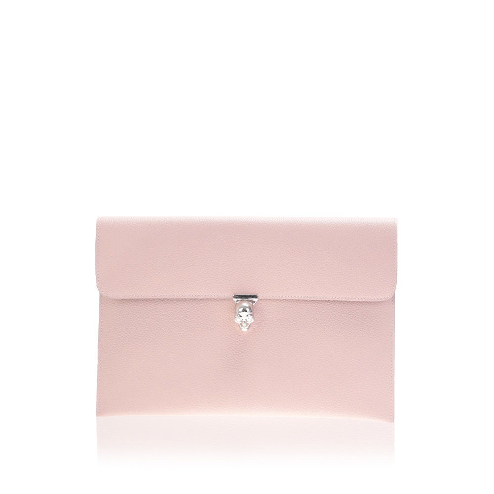 Lyst Alexander Mcqueen Light Pink Hammered Leather Clutch Bag In Gallery