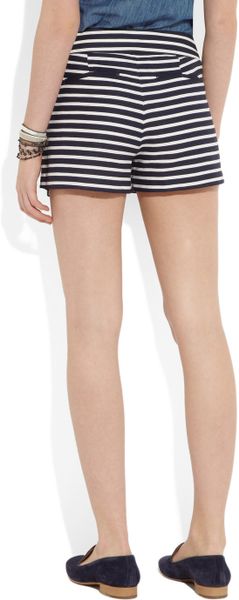 J.crew Striped Linen and Cottonblend Shorts in Blue (navy) | Lyst