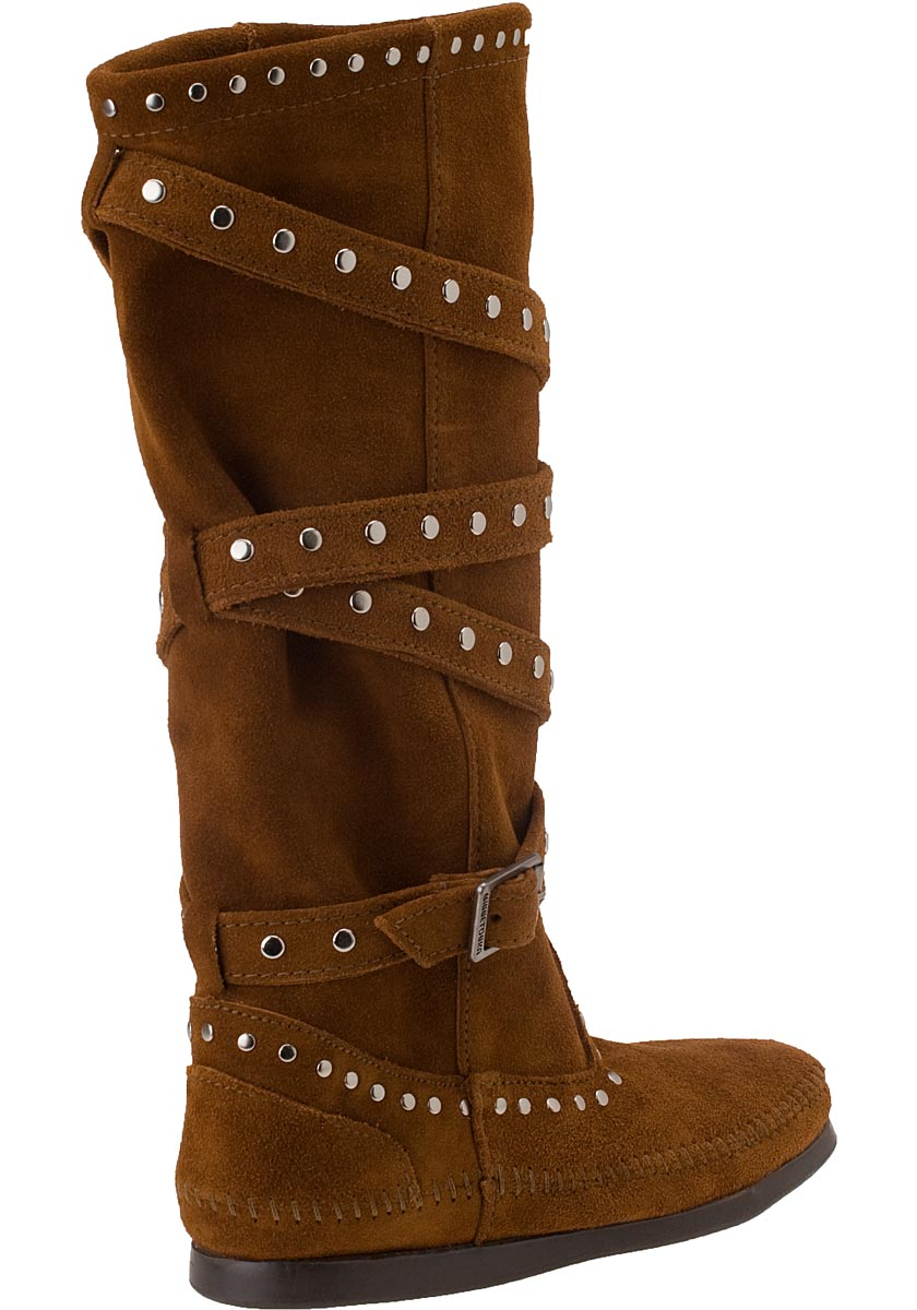 Brown studded boots