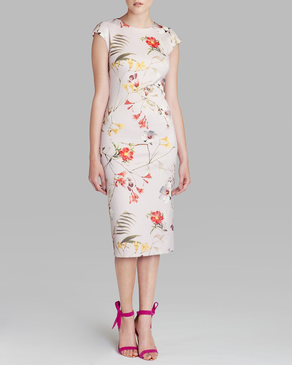 Lyst - Ted baker Dress Masi Botanical Bloom Print in Pink