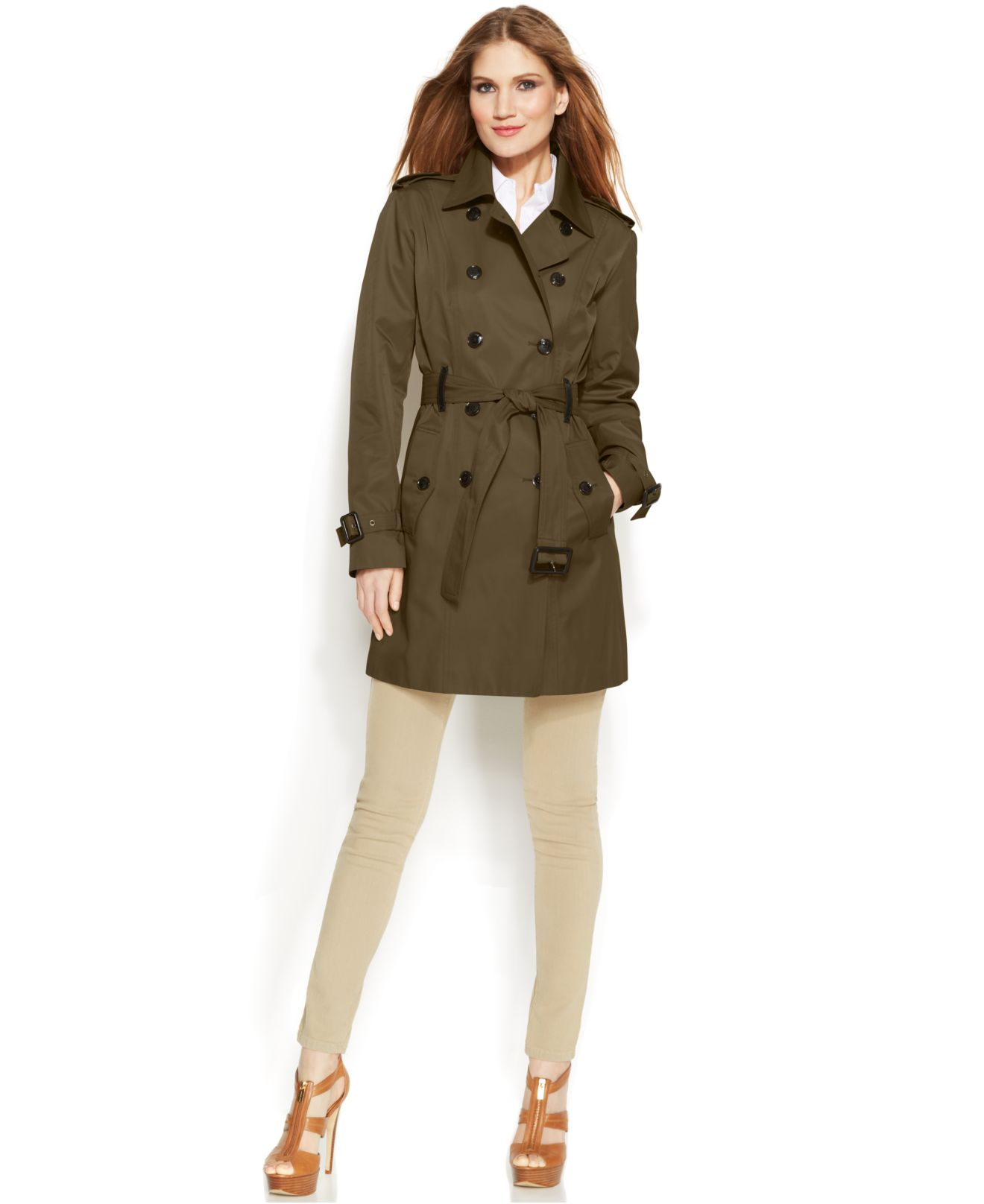 Faux Leather Trench Coat Plus Size Avenue Giovanni Embroidered Faux Leather Trench Coat