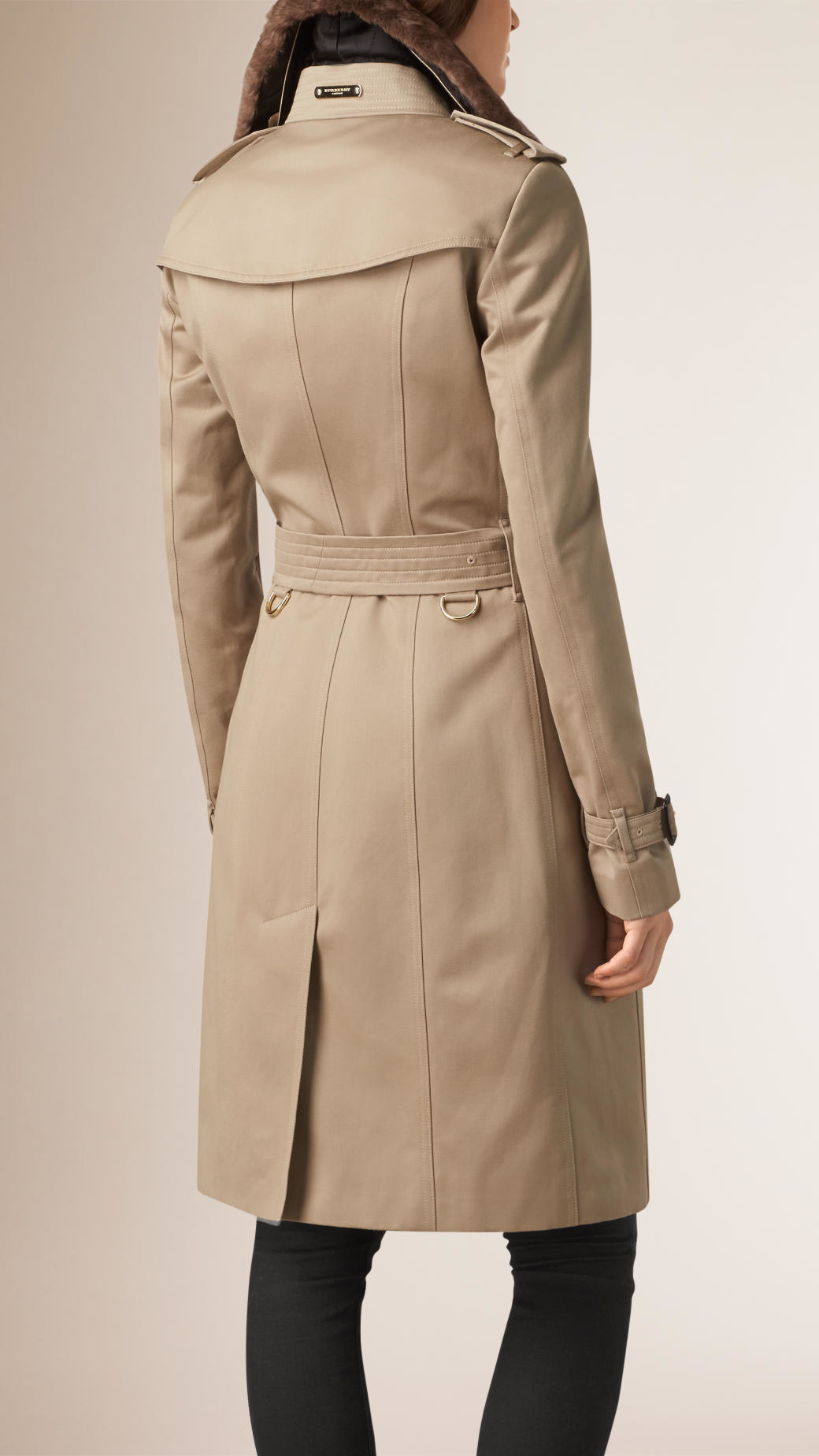 Burberry Brit Taupe Cotton Britton Belted Trench Coat Gallery