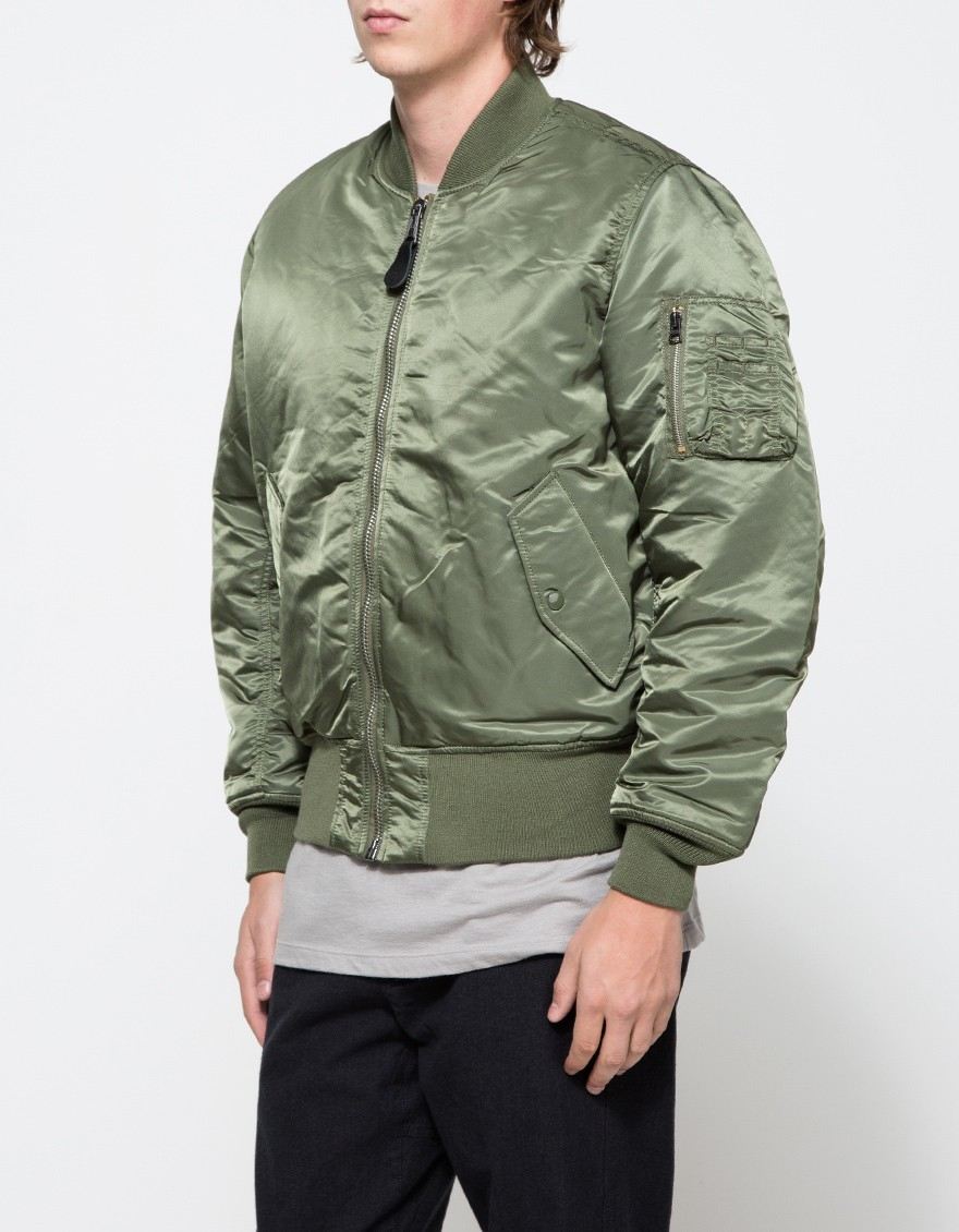 Alpha industries Ma-1 Satin Flight Jacket in Green for Men | Lyst