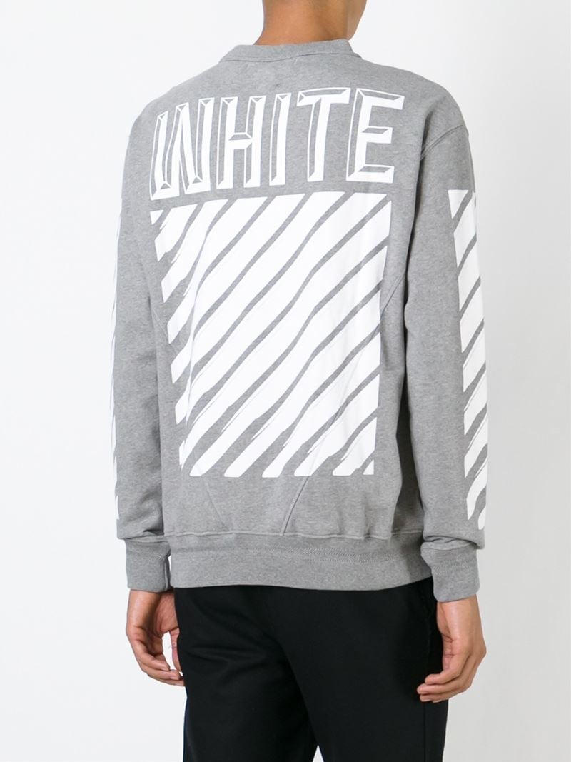 Off-white c/o virgil abloh Striped Print Sweatshirt in Gray for ...