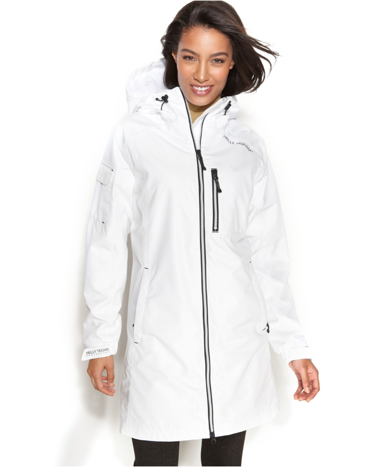 Lyst Helly Hansen Long Belfast Hooded Raincoat in White