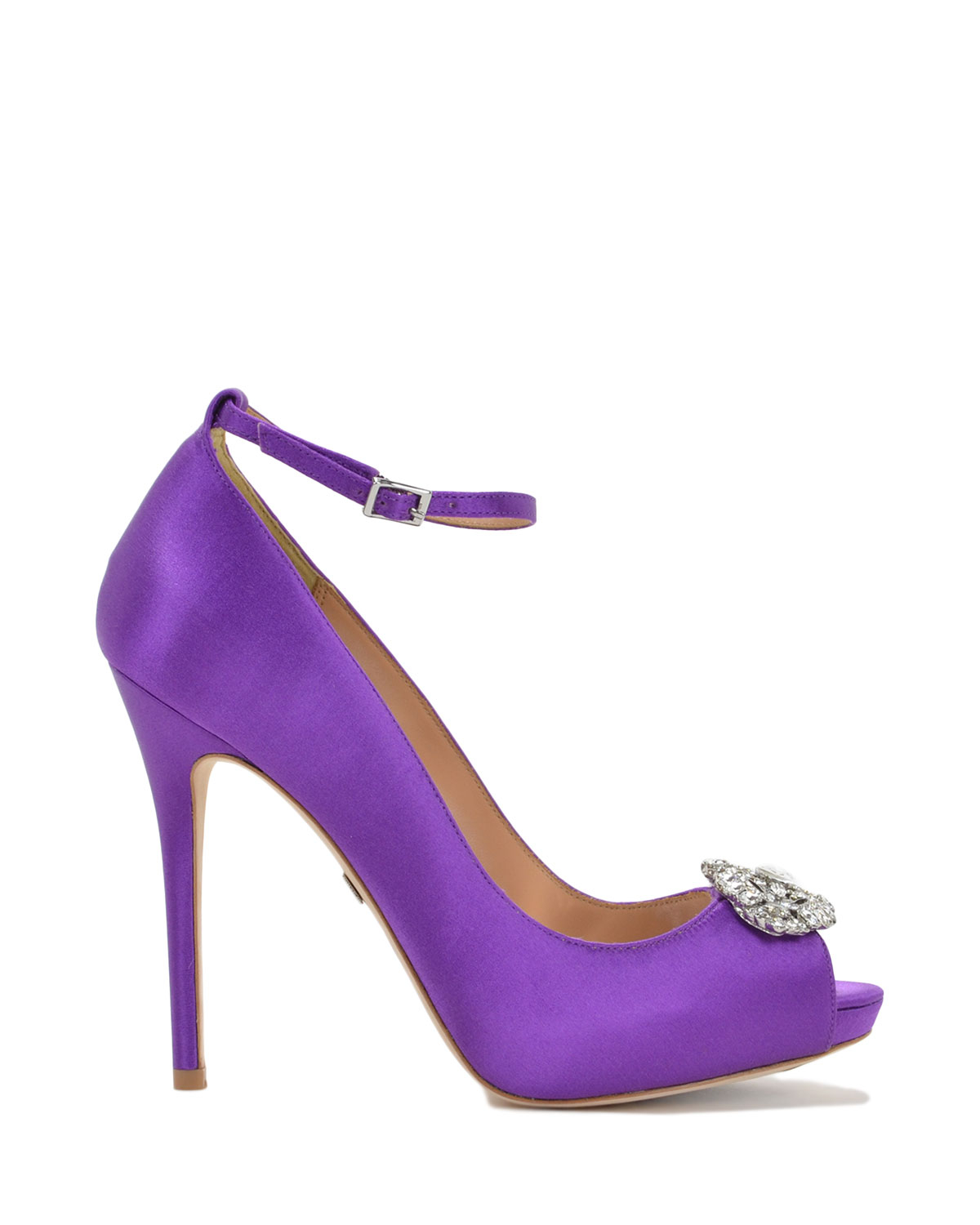 Badgley mischka Finley Embellished Peep Toe in Purple | Lyst