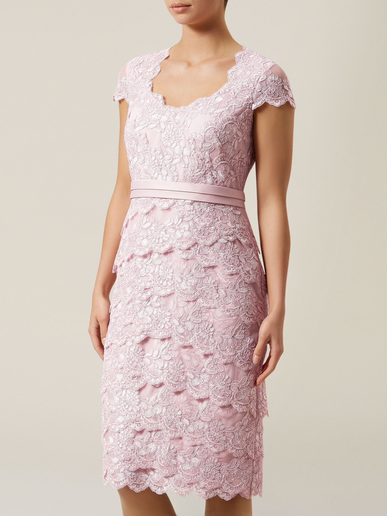 Jacques vert Lace Tiered Dress in Pink | Lyst