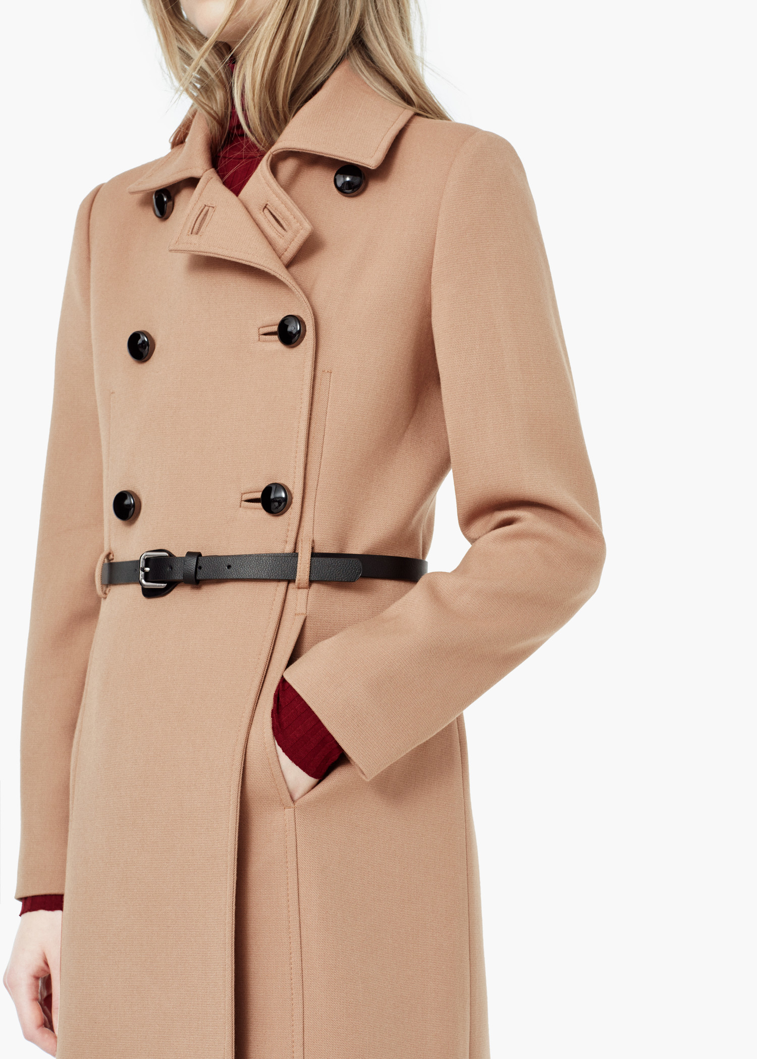 Lyst Mango Double Breasted Coat In Brown