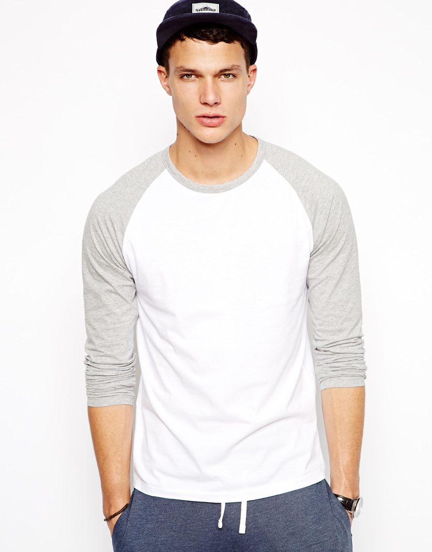 Download Lyst - ASOS Long Sleeve T-shirt With Contrast Raglan ...