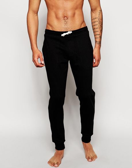 Asos Loungewear Skinny Joggers in Black for Men | Lyst